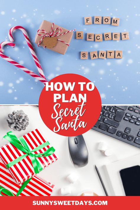 How To Organize Secret Santa At Work, How To Do Secret Santa At Work, Secret Santa Name Picking Ideas, Secret Santa Reveal Ideas, Secret Santa Rules For Work, Secret Santa Themes, Secret Santa At Work, Secret Santa Ideas For Work, Secret Santa List