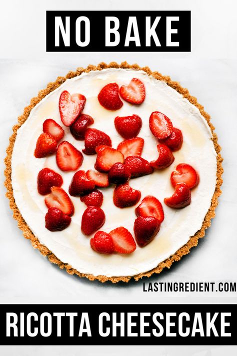 Last weekend I made this no-bake ricotta cheesecake because, I thought it was time to give my oven a break. #cheesecake #dessert #nobake Baked Ricotta, Ricotta Cheesecake, Cheesecake Dessert, Favorite Dessert Recipes, Pie Tart, Tart Recipes, Ricotta Cheese, Easy Dessert, Cheesecake Recipes