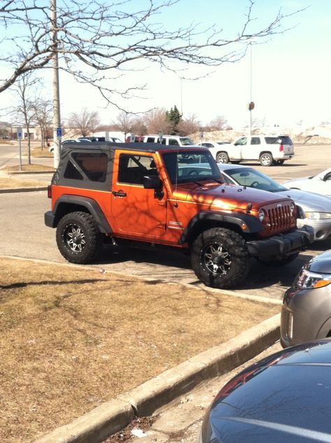 Burnt orange 2 door Jeep Wrangler Orange Jeep Wrangler, Jeep Wrangler 2 Door, Wrangler 2 Door, 2 Door Jeep, Orange Jeep, Jeep Car, Burnt Orange Color, Jeep Cars, Jeep Girl