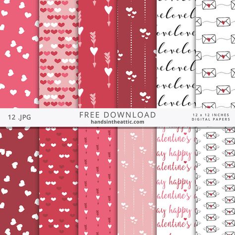 Free Digital Scrapbook Papers | Love, Hearts & Valentine's Day by Hands in the Attic Pattern Papers Scrapbook, Pattern Paper Free Printable, Love Pattern Paper, Scrapbook Pattern Paper, Free Scrapbook Paper, Printable Paper Patterns, Free Digital Scrapbooking Paper, Valentines Scrapbook, Scrapbook Patterns