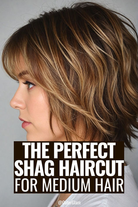 When you're ready to rock a trendy shag haircut but aren't sure how to style it, this is your go-to resource. If you're aiming for that perfect balance of effortless cool and polished chic, these tips are exactly what you need. Discover step-by-step styling techniques for medium-length shag cuts, from creating textured waves to mastering the messy-yet-put-together look. How To Style Medium Shag Haircuts, Tapered Shag Haircut, Haircut On Medium Length Hair, How To Style A Shag Haircut Tutorial, Shag For Fine Hair, Style A Shag Haircut, Mid Length Shag Haircut, Haircut For Medium Hair, Medium Choppy Hair