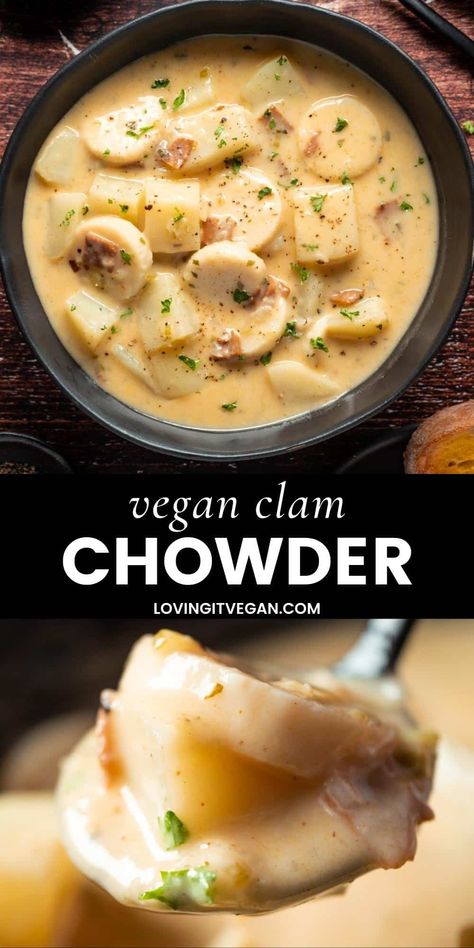 Game Day Dinner, Vegan Clam Chowder, Vegan Dinner Rolls, Homemade Seitan, Vegan Crab Cakes, Vegan Potato Soup, Vegan Butternut Squash Soup, Monday Recipes, Vegan Pumpkin Soup