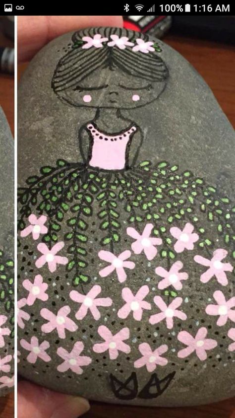 Someone besides you painted this picture I like. Barbie Painted Rocks, Rock Cactus, Painted Rock Cactus, Ballerina Painting, Birthday Painting, Rock Flowers, Painted Shells, Painted Rocks Craft, Paint Rock