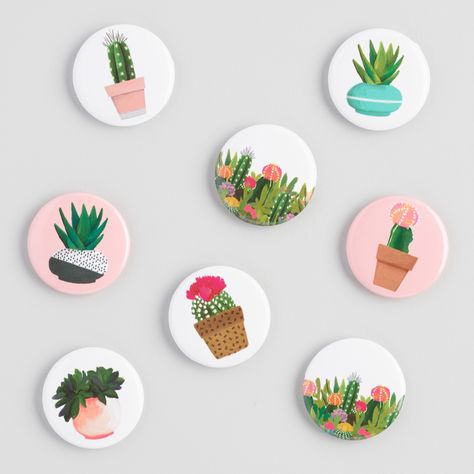 Clay Magnets Diy, Clay Magnet Ideas, Magnets Diy, Magnet Ideas, Diy Magnets, Clay Magnets, Coaster Art, Plate Wall Decor, Cactus Design