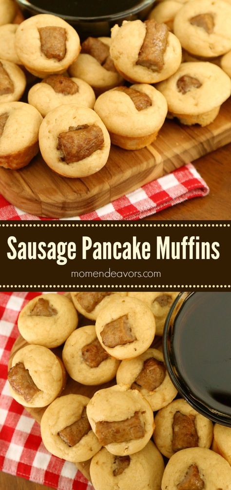 Back To School Freezer Breakfast, Freezer Pancake Sausage, Mini Pancakes With Sausage, Make Ahead Pancake Muffins, Easy Pre Made Breakfast, Breakfast Prep For The Week Kids, Breakfast Ideas School Mornings Healthy, Healthy Breakfast For Kids On The Go, Tailgating Food Breakfast