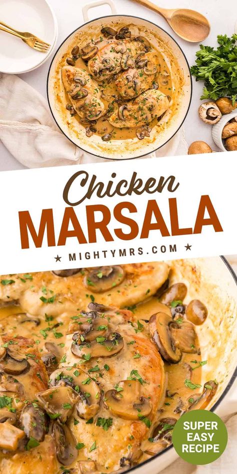 A restaurant-quality, mouthwatering blend of seasoned and battered chicken, simmered with a rich and creamy sauce. This easy chicken Marsala recipe makes for the perfect dinner when you’re craving comfort food and a little sophistication. Ready in 35 minutes. Easy Chicken Marsala Recipe, Easy Chicken Marsala, Battered Chicken, Chicken Marsala Recipe, Chicken Marsala Easy, Chicken Broth Recipes, Marsala Recipe, Marsala Chicken Recipes, Crockpot Soup Recipes