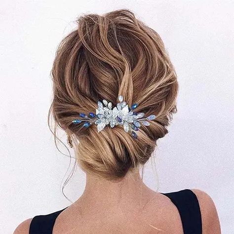 Amazon.ca : wedding hair combs for women Hair Accessories For Brides, Flower Wedding Hair, Blue Wedding Hair, Bride Hair Clips, Crystal Headpiece Wedding, Unique Wedding Hairstyles, Bridal Hair Accessories Flower, Wedding Hair Side, Beaded Headpiece