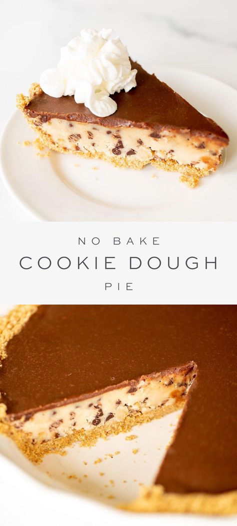 Easy No Bake Cookie Dough, Salty Chocolate Chip Cookies, Cookie Dough Dessert, Cookie Dough Desserts, Cookie Dough Pie, Homemade Chocolate Sauce, Chocolate Chip Cookie Pie, Cookie Dough Filling, Easy No Bake Cookies