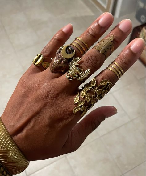 Brass Rings Handmade, Luxury Mystical Brass Jewelry, Egyptian Jewelry Aesthetic, Ancient Egyptian Inspired Jewelry, Ancient Egyptian Rings, Futuristic Jewelry, Medieval Jewelry Egyptian, Brass Jewellery Handmade, Dark Jewelry