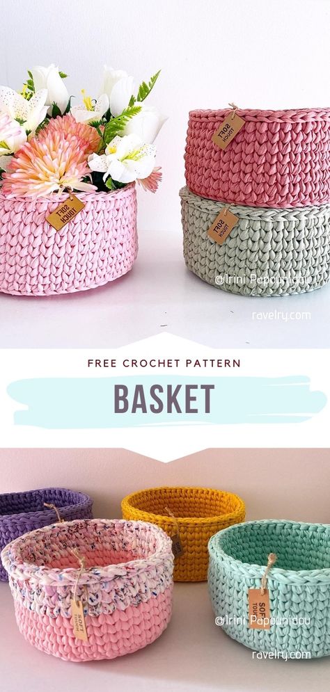 Crochet Patterns Presents, Crochet Bins Baskets, Crochet Projects Practical, Beginner Crochet Basket Pattern Free, Crochet Storage Free Pattern, Free Crochet Patterns Baskets, Mini Basket Crochet Free Pattern, Crochet 1 Color, Free Crochet Patterns Basket