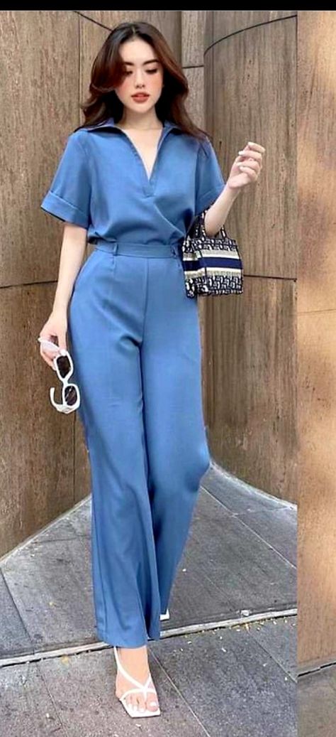 Denim Co Ord Set, Fashion Jumpsuits For Women, Co Ords Outfits Summer, Jumpsuits For Women Casual, Classy Jumpsuit Outfits, Co Ords Outfits, Classy Jumpsuit, Sewing Shorts, Halo Halo