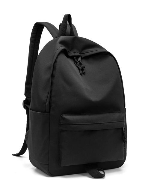 Black    Polyester Plain Casual Daypack Embellished   Men Bags Knot Decor, Minimalist Backpack, Men's Backpack, Bagpack, Knot, Backpacks, Free Shipping, Quick Saves, Black