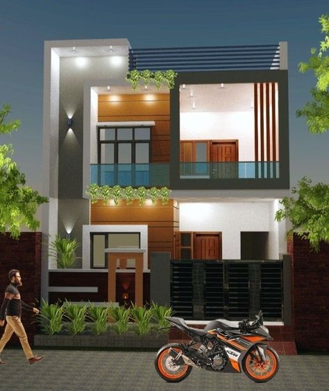 Latest Elevation Designs For House, Front Elevation Colour Combination, Elevation Colour Combination, Elevation Designs For House, Building Front Designs, House Planning, 2 Storey House Design, Small House Elevation, Small House Front Design