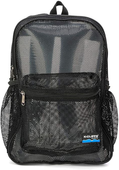 Heavy Duty Classic Gym Student Mesh See Through Netting Backpack | Padded Straps | Black : Clothing, Shoes & Jewelry Mesh Backpack, Oxygen Concentrator, Black Clothing, Sell On Amazon, Student Backpacks, One Bag, Everyday Carry, Daughter Love, Shoes Jewelry