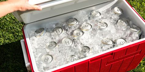 TikTok Taught Me: A Cooler Trick to Keep Your Ice Frozen for Longer? Cooler Tricks, Cooler Stand, Igloo Cooler, Yeti Cooler, Chill Drinks, Frozen Water, Packing A Cooler, Ice Blocks, Ice Cooler