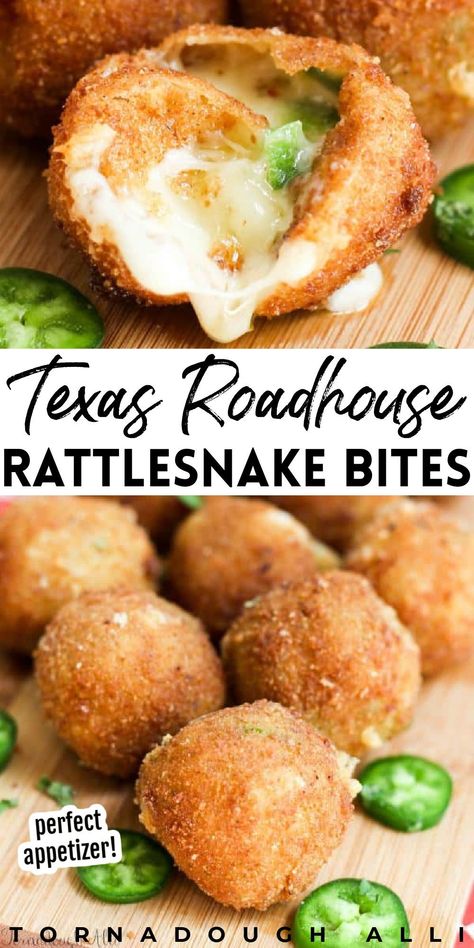 Rattlesnake Bites Recipe, Copycat Appetizers, Texas Roadhouse Rattlesnake Bites, Copycat Texas Roadhouse, Rattlesnake Bites, Restaurant Foods, Restaurant Appetizers, Restaurant Copycat, Spicy Appetizers