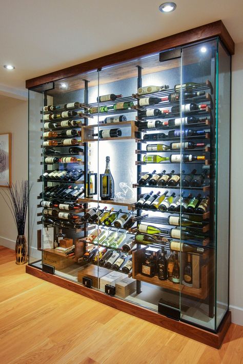 Gallery - Millesime Wine Racks Home Bar With Wine Storage, Retail Store Lighting Fixtures, Alcohol Cabinet Ideas Modern, Alcohol Rack Wall, Built In Wine Rack Glass, Floating Wine Wall, Wine Storage Wall With Glass Doors, Refrigerated Wine Storage Wall, Wine Shelves Wall Glass