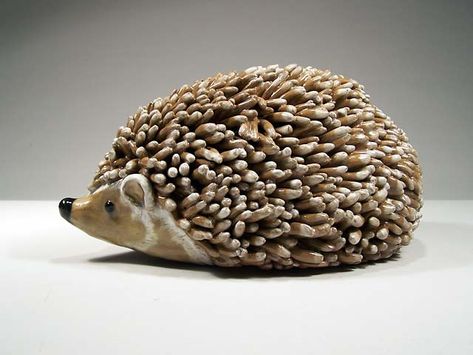 Hedgehog Clay Sculpture, Hedgehog Pottery, Pottery Hedgehog, Clay Hedgehog, Hedgehog Garden, Hedgehog Ceramic, Sculpture Animal, Elephant Carving, Pottery Animals