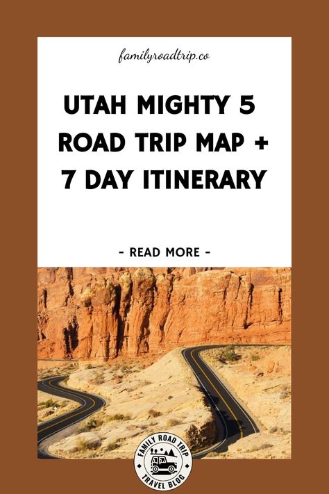 Experience the incredible Utah Might 5 National Parks on a US road trip of a lifetime. Explore the 5 national parks of southern Utah - 'The Mighty 5' with our suggested 1 week itinerary including places to stay in and near the national parks and top attractions and photo stops along your journey. Handy maps of Utah to help plan your Mighty 5 family road trip. Get more itineraries and inspiration from the road trip experts at familyroadtip.co Utah Mighty 5 Road Trip Map, Utah Mighty 5 Road Trip, Utah Family Vacation, Mighty 5 Road Trip, Utah Mighty 5, Us Family Vacations, Utah National Parks Road Trip, 7 Day Itinerary, Utah Trip