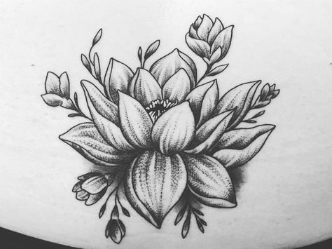 Lotus Tattoo Lotus With Leaves Tattoo, Men’s Lotus Flower Tattoo, Lotus With Vines Tattoo, Lotus Tattoo Realistic, Realistic Lotus Flower Tattoo Design, Realism Lotus Tattoo, Lotus Flower Tattoo Black And White, Large Lotus Flower Tattoo, Dark Lotus Tattoo