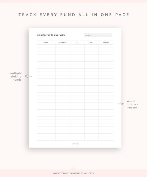 Monthly Sinking Funds Tracker Printable, Sinking Fund Savings Template, Savings Tracker Worksheet, Savings Log, Savings Goal Tracker A5 Half Savings Goal Tracker, Sinking Funds Tracker, Monthly Budget Worksheet, Weekly Budget Template, Budget Spreadsheet Template, Free Planner Templates, Sinking Fund, Monthly Budget Printable, Monthly Budget Spreadsheet