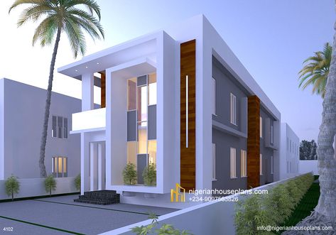 4 bedroom duplex (Ref. 4102) - NIGERIAN HOUSE PLANS 5 Bedroom House Floor Plan Modern, Guest House Floor Plans, Nigerian House Plans, Guest Wc, Guest House Plans, Duplex Floor Plans, Eaton Square, Family Living Room, House Plans With Pictures