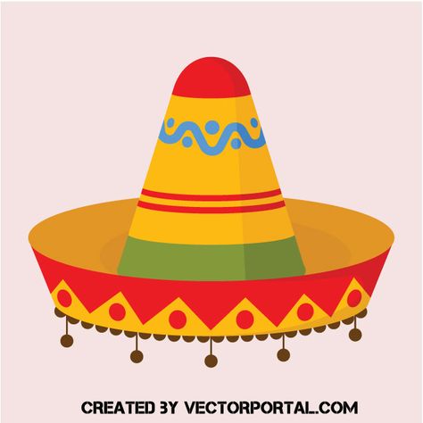 Mexican Hats, Mexican Theme Party Decorations, Hat Vector, Cartoon Butterfly, Mexican Hat, Piñata Ideas, Taco Party, 5 De Mayo, Mexican Party Theme