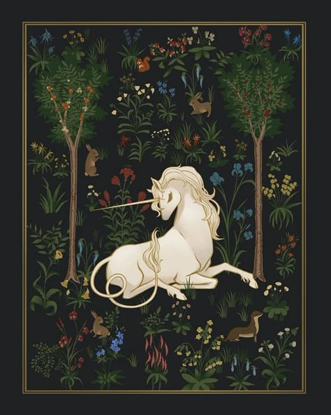 Medieval Unicorn, Unicorn Tapestries, Unicorn Tattoos, Medieval Tapestry, Last Unicorn, Fantasy Creature, The Last Unicorn, Unicorn Art, Tapestry Art