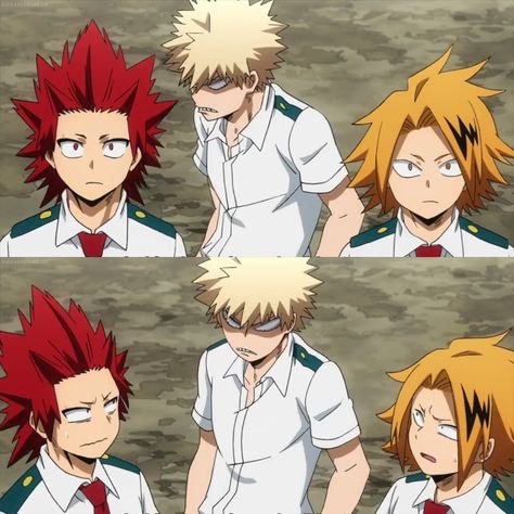 Bakugou X Kirishima X Kaminari, Bakugou Kaminari, Bakugo Squad, Kirishima Bakugou, Human Pikachu, Kirishima Eijirou, Bakugou Katsuki, My Hero Academia Memes, Buko No Hero Academia