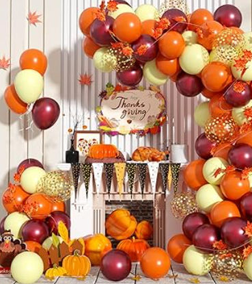 Fall Balloon Arch, Orange Balloons Garland Kit, Orange Burgundy Yellow Gold Confetti Arch Kit Balloons with 6.5 Ft Maple Leaves for Fall Birthday Thanksgiving Autumn Baby Shower Party Decor Supplies Fall Balloon Arch, Fall Birthday Party, Baby Shower Party Decor, Fall Party Decorations, Fall Birthday Parties, Orange Balloons, Gold Confetti Balloons, Orange Wine, Yellow Balloons