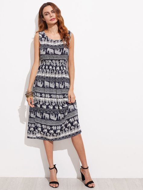 Shop Elephant Print Tank Dress online. SheIn offers Elephant Print Tank Dress & more to fit your fashionable needs. Summer Tank Dress, Tank Dresses, Animal Print Fabric, Prints Fabric, Summer Tank, Elephant Print, Animal Prints, Print Tank, Tank Dress