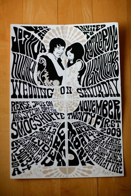 Fillmore inspired concert poster wedding invitation Festival Wedding Invitations, Woodstock Wedding, 1960s Wedding, Retro Wedding Invitations, Happy Rock, Happy June, Hippie Wedding, Wedding Posters, Concert Poster