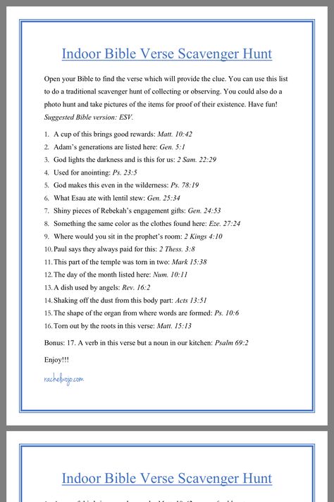 Indoor Bible Verse Scavenger Hunt, Bible Verse Scavenger Hunt, Bible Puzzles, Scavenger Hunt Riddles, Photo Scavenger Hunt, Youth Activities, Bible Stuff, Ministry Ideas, Scavenger Hunts