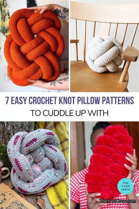 Knot Pillow Pattern, Monkey Knot, Crochet Knot, Pillow Patterns, Crochet Monkey, Pillow Projects, Knot Pillow, Modern Crochet Patterns, Crochet Pillows