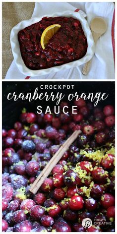 Crockpot Cranberry Orange Sauce | Slow Cooker Homemade Cranberry Sauce | How to Make Cranberry Sauce | Thanksgiving Sides | Thanksgiving Dinner | TodaysCreativeLife.com Friendsgiving Dishes, Cranberry Crockpot, Make Cranberry Sauce, Sides Thanksgiving, Orange Sauce Recipe, Cranberry Sauce Thanksgiving, Cranberry Orange Sauce, Homemade Cranberry Sauce, Cranberry Sauce Recipe