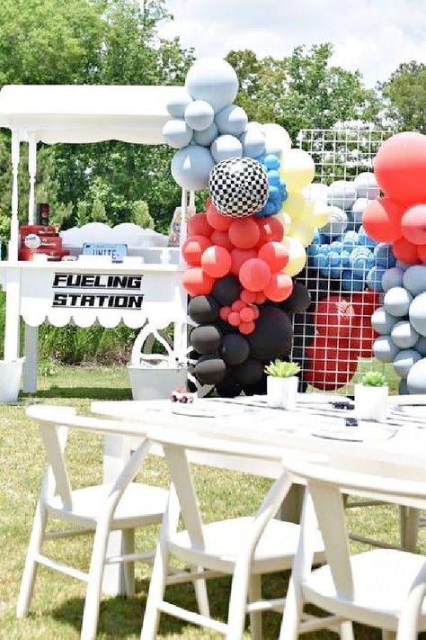 Check out this fun Hot Wheels-themed birthday party! The fueling station drinks cart is fantastic ! See more party ideas and share yours at CatchMyParty.com Hot Wheels Birthday Party Ideas, Hot Wheels Birthday Party, Hot Wheels Themed Birthday Party, Drinks Cart, Kid Friendly Party, Hotwheels Birthday Party, Hot Wheels Birthday, Truck Cakes, Drink Cart