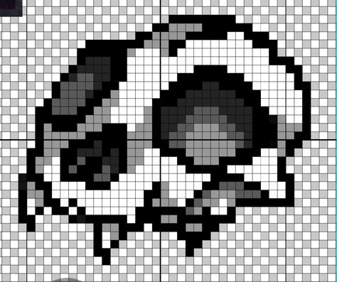 Cat Skull Pixel Art, Pixel Skull Art, Bone Pixel Art, Skull Perler Bead Patterns, Pixel Art Creepy, Emo Perler Beads, Bat Pixel Art, Emo Pixel Art, Creepy Pixel Art