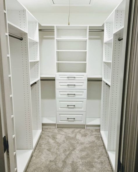 Walk-in Closet Built In Walkin Closet Ideas, Closet Organization Ideas Square Walk In, Walking Closet Ideas Modern, His And Her Closet Ideas Small Walk In, Walkin Closet For Couple, Walking Closet Masterbedroom, Master Closet Design Small Walk In, Closet By Design Walk In, Tiny Walk In Closet Ideas Storage