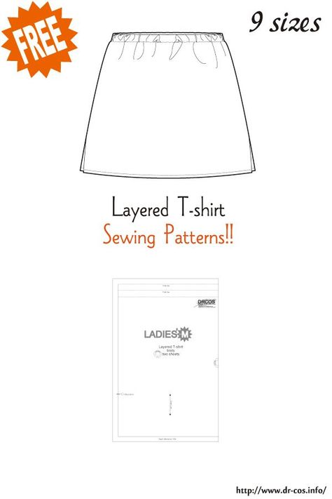 Vintage Skirt Pattern, Shirt Makeover, Shirt Extender, Skirt Extender, Skirt Pattern Free, Sewing Patterns Free Women, Japanese Sewing Patterns, Girls Dress Sewing Patterns, Shirt Sewing Pattern