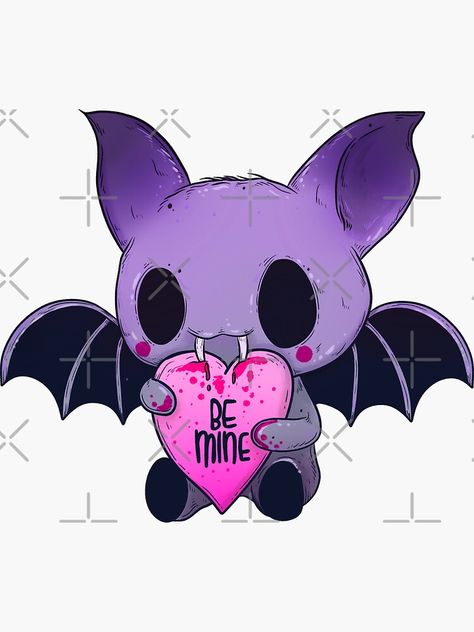 Bat Sticker, Vampire Drawings, Pastel Goth Art, Goth Wallpaper, Cute Goth, Kawaii Goth, Cute Bat, Vampire Bat, Goth Art