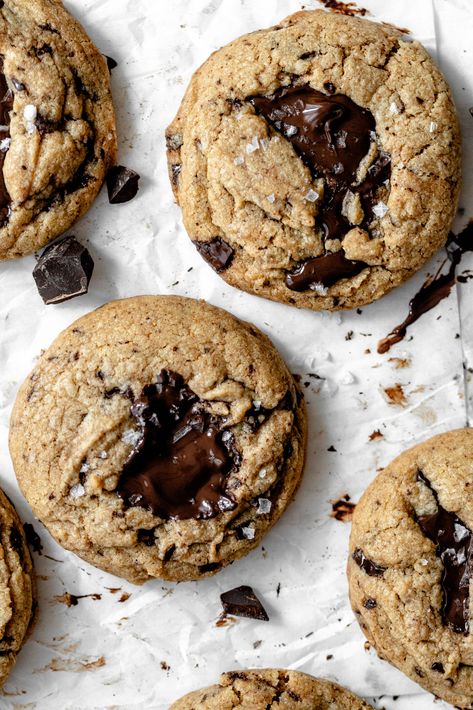 Delicious Almond Butter Chocolate Chunk Cookies Chocolate Almond Butter Cookies, Almond Butter Dessert, Cookies With Almond Butter, Nut Butter Cookies, Cookie Photography, Almond Butter Chocolate, Harris House, Almond Butter Cookies, Big Pools