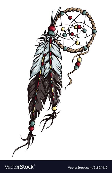 Native Indian Tattoo Design, Native American Feathers Drawing, Feather Art Drawing, Native American Feather Tattoo, Dream Catcher Painting, Dreamcatcher Drawing, American Drawing, Infinity Tattoo With Feather, Native American Tattoo Designs