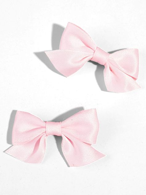 2pcs Bow Decor Hair Clip | SHEIN USA Chic Black Outfits, Kawaii Hair Clips, Pink Hair Accessories, Light Pink Hair, Coquette Core, Pink Hair Clips, Alligator Hair Clip, Pink Head, Pink Hair Bows