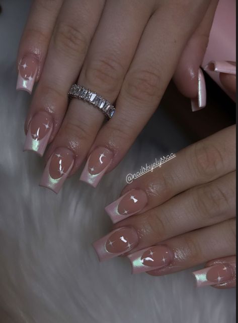 Medium Glitter French Tip Nails, Briana Cisneros Hair, 23 Birthday Nails, Natural Nails Designs, Bad B Nails, Pastel Goth Nails, Nessa Nails, Nails For School, Coffin Nail Ideas