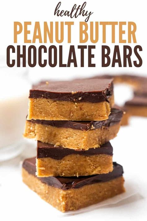 Peanut Butter Bars Healthy, Chocolate Peanut Butter Bars, Peanut Butter Bars Recipe, Chocolate Peanut Butter Desserts, Peanut Butter Snacks, Healthy Bars, Peanut Butter Chocolate Bars, Butter Bars, Peanut Butter Desserts