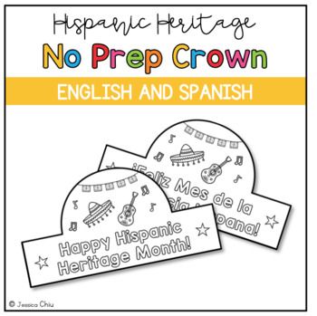 This cute Hispanic Heritage Month crown/headband is the perfect activity for kids of all ages! NO PREP needed! You can use this as a stand-alone activity or include it in your Hispanic Heritage Month (El Mes de la Herencia Hispana) celebrations.There are two coloring page options available, one in English and one in Spanish.Contents:Happy Hispanic Heritage Month crownFeliz Mes de la Herencia Hispana crownOptional crown extensions: starsOptional crown extensions: papel picadoRelated Products Frid Hispanic Heritage Month Bulletin Board Kindergarten Prek, Hispanic Heritage Month Preschool Activities, Hispanic Heritage Month Kindergarten, Hispanic Heritage Month Preschool, Hispanic Heritage Month Crafts Preschool, Spanish Heritage Month Activities, Hispanic Heritage Activities, Spanish Heritage Month, Mexico For Kids