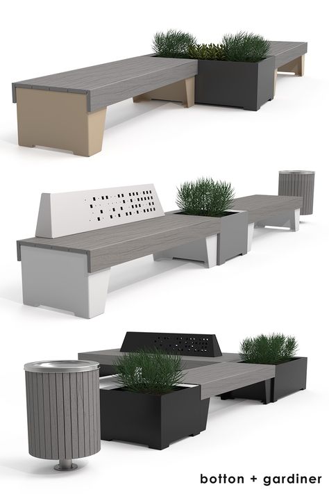 Modern wood bench