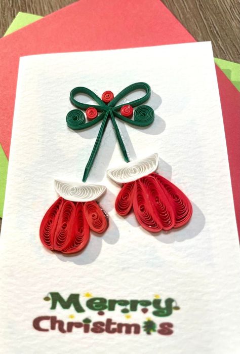 Mini Quilling Card Christmas Card Handmade Card Greeting Card Paper Filigree - Etsy Christmas Quilling Ideas Greeting Card, Scrapbook Card Ideas, Free Quilling Patterns, Diy Quilling Crafts, Quilling Flower Designs, Paper Filigree, Christmas Card Handmade, Quilling Letters, Paper Quilling Tutorial