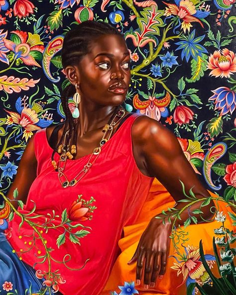 Widget Art, Blk Art, African Women Painting, Obama Portrait, Kehinde Wiley, Afrocentric Art, Black Art Painting, Feminine Art, National Portrait Gallery