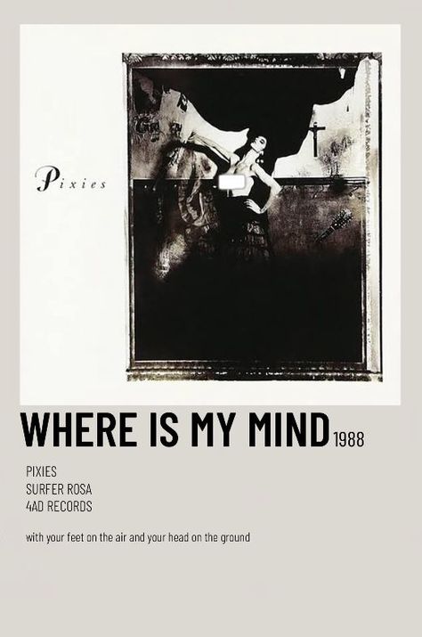 The Pixies Poster, Where Is My Mind Poster, Wall Calloge, Pixies Poster, Where Is My Mind Pixies, Brain Poster, Minimalist Polaroid Poster, Polaroid Posters, Music Poster Ideas